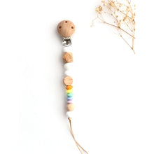 Cargar imagen en el visor de la galería, Chupetero silicona y madera Arcoíris