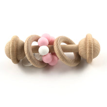 Cargar imagen en el visor de la galería, Sonajero mordedor tipo pesa en color rosa