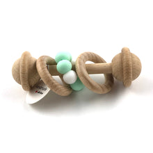 Cargar imagen en el visor de la galería, Sonajero mordedor tipo pesa en color mint