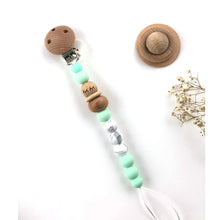 Cargar imagen en el visor de la galería, Chupetero silicona y madera mint