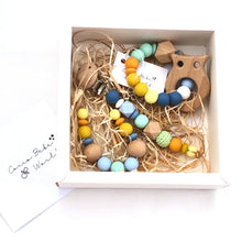 Cargar imagen en el visor de la galería, pack nacimineto tonos azul mint mostaza