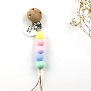 Chupetero mini silicona arcoiris pastel