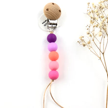 Cargar imagen en el visor de la galería, Chupetero silicona mini de colores rosa y lila
